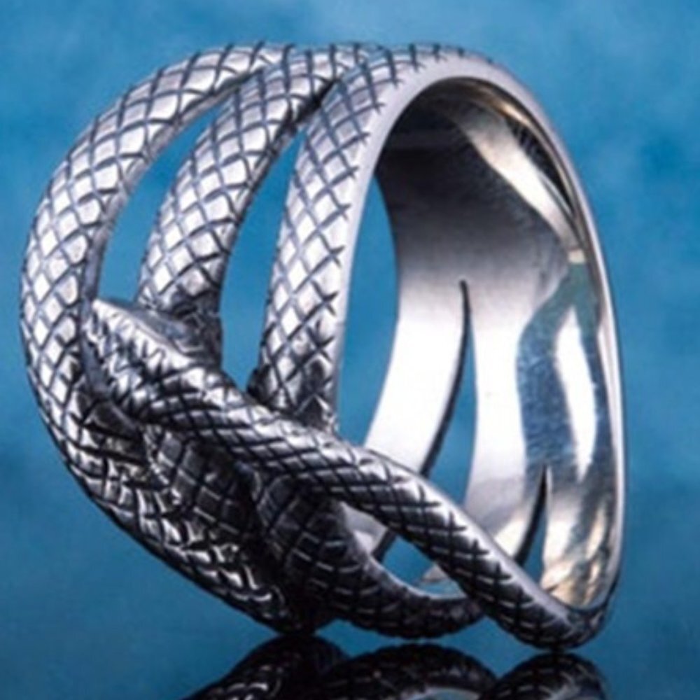 💞Trendy Multi Layer Snake Vintage Carved Silver Fashion RingUNVN12123 - Picture 3 of 6